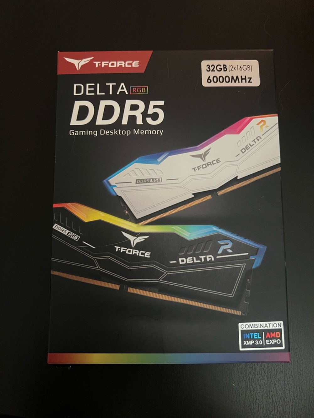 T-FORCE Delta DDR5 RGB 32GB (2x16GB) 6000MHz - White & Black